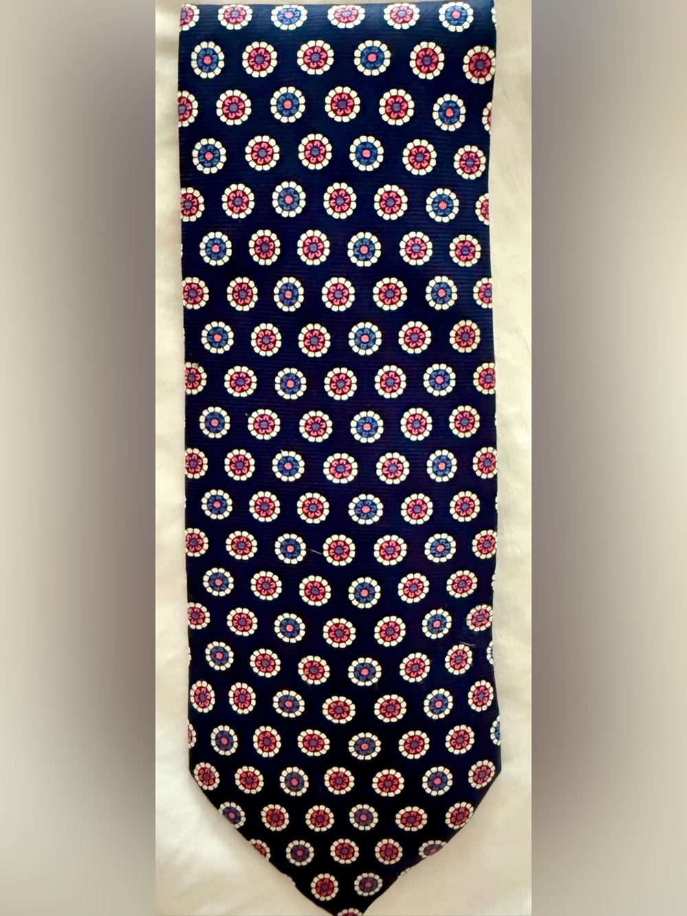 Paul Fredrick 100% Italian Silk Handmade Blue Medallion Necktie